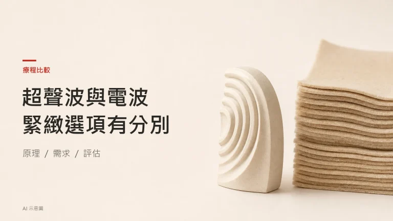 集中波紋陶件與寬幅層疊氈片並置，作超聲波及電波選項比較的概念比喻，屬 AI 示意圖，非真實儀器或能量深度圖。